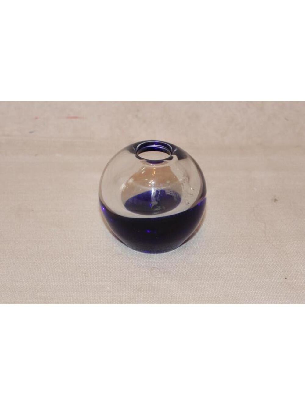 Vintage Art Glass Cobalt Blue Pen Holder Paperweight